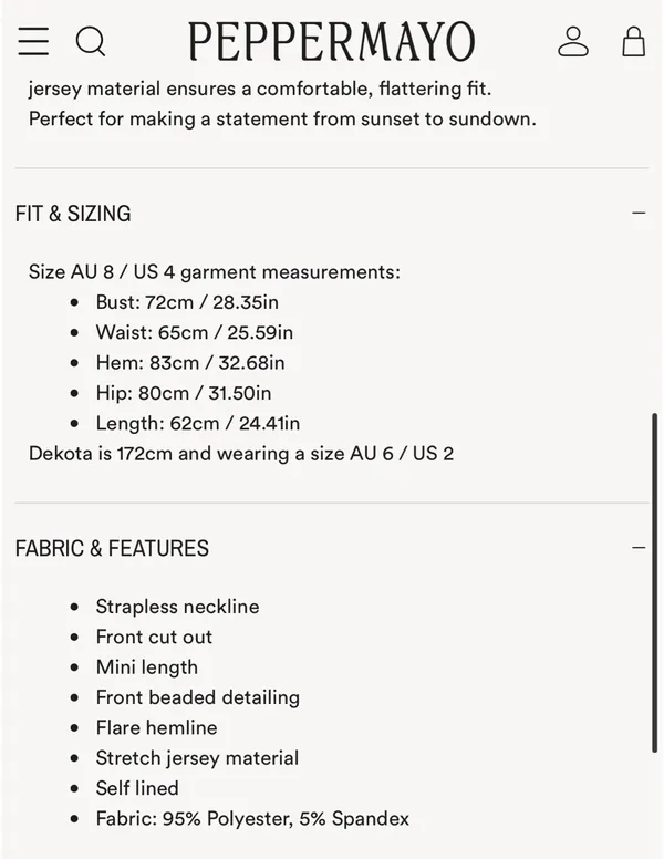 Peppermayo Mini Dress Strapless - Image 6