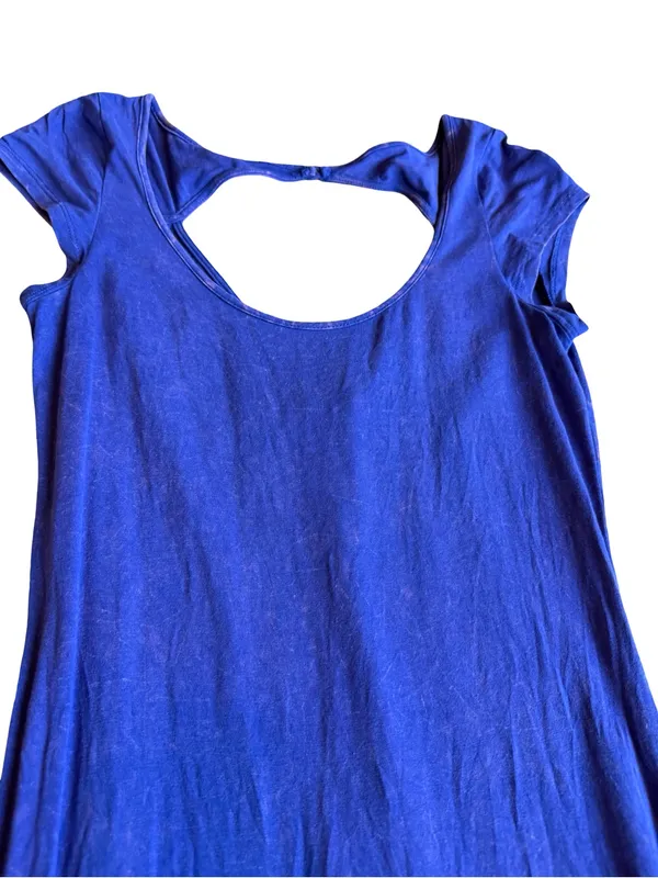 American Eagle Purple Stretchy Maxi Dress Short Sleeve Flowy Size Small Women's - Image 2