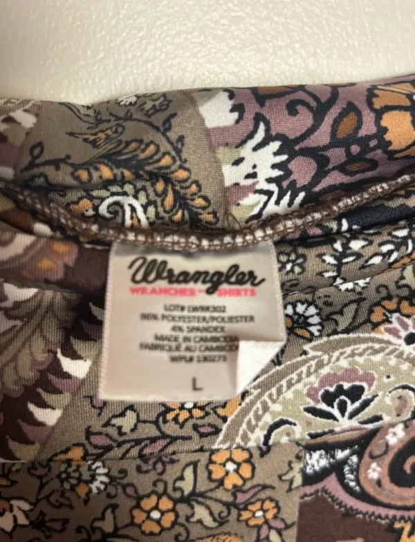 Paisley wide leg wrangler stretch pants size L - Image 3