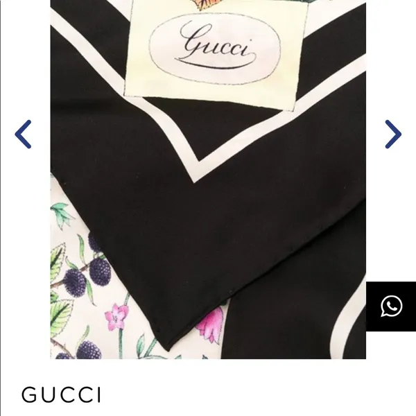 NWT Gucci Silk Scarf with Floral Print - Image 3