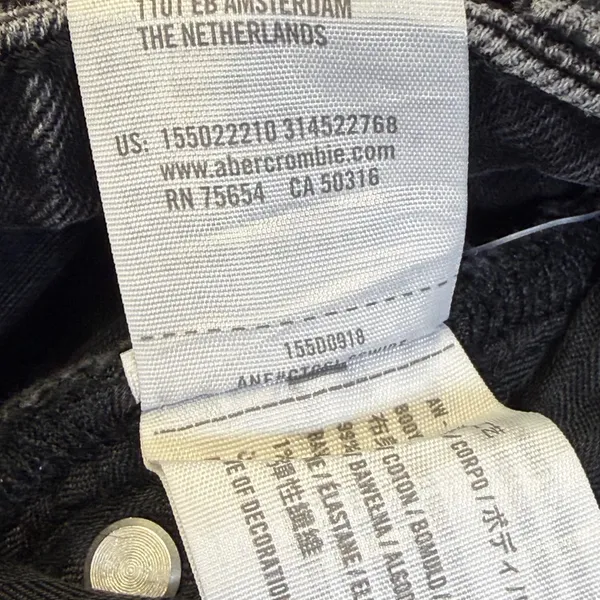 Abercrombie &‎ Fitch The Dad High Rise Curve Love Distressed Black Jeans 26 2S - Image 9