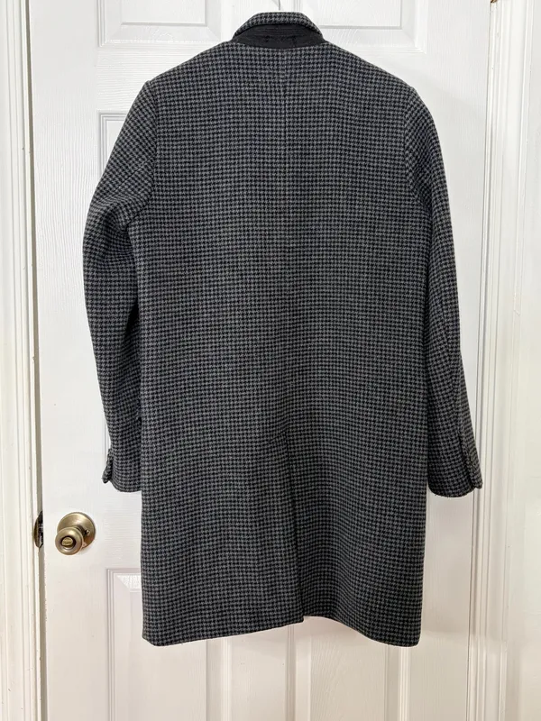 Abercrombie & Fitch Houndstooth Wool Blend Overcoat Quiet Luxury Preppy Classic Size M - Image 3