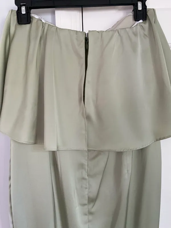 Lulus Class and Charisma Sage Green Satin Midi Dress - Image 5