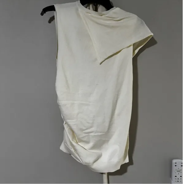 House of CB CLEMENTINE Ivory Cashmere Draped Tank And Scarf Size M - Image 8