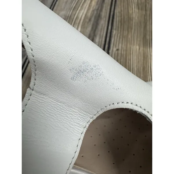 Clarks Womens 8.5M Deva Heidi White Leather Ankle Strap Heels Sandals Boho - Image 6