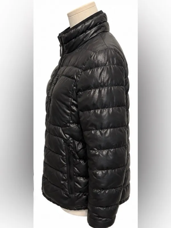 J.Crew Black Lightweight Down Puffer Jacket Quilted Zip Size M - Image 2