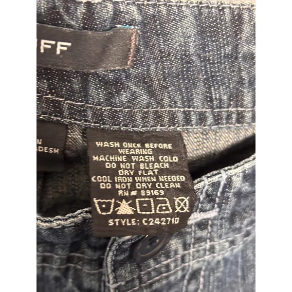FrenchCuff Womens Denim Capris 10 Blue Dark Wash Patch‎ Pocket Utility Coastal - Image 6