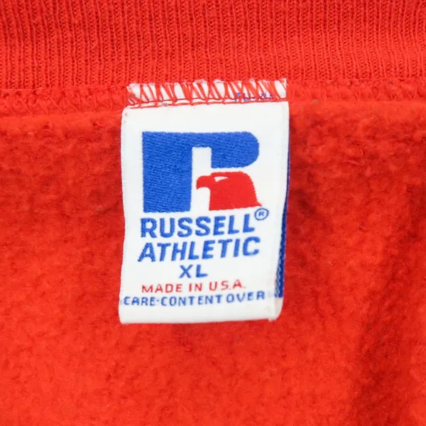 Vintage 90s Russell Athletic Panthers Red and Black Sweatshirt - Image 5