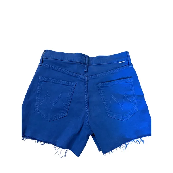 Mother Denim The Skipper Short N' Long Fray In Cats And Dogs Blue Size 26 - Image 2