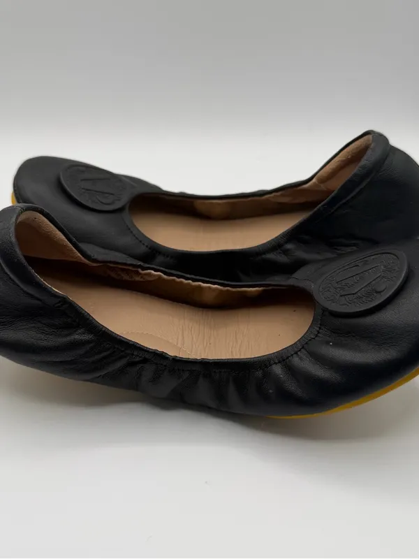 April Parker Perfect Flat Womens 8 Black Leather Ballet Flats Comfort Shoes - Image 5