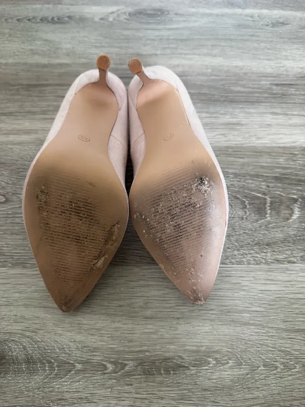 Nude Suede Heels Tan Size 8.5 - Image 6