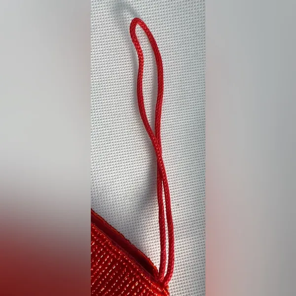 VINTAGE: small, beaded wristlet bag Red - Image 5