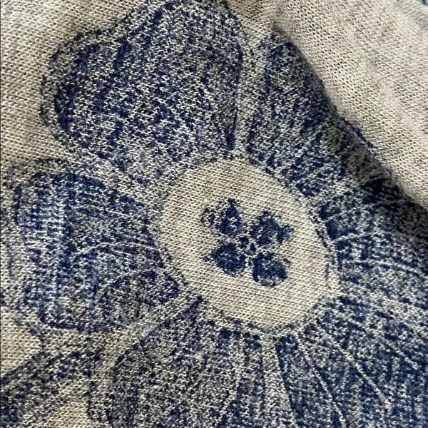 Free People Blue Grey Floral Boho Peasant Top - Image 6