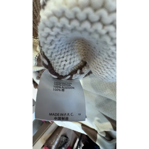 Brandy Melville Brianna Cotton Thick Stripe Sweater Navy Brown White One Size OS - Image 5