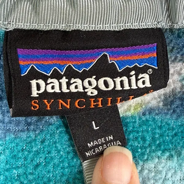 Patagonia Synchilla Snap-T Fleece‎ Pullover Trout Tales Elwha Pattern Large - Image 2