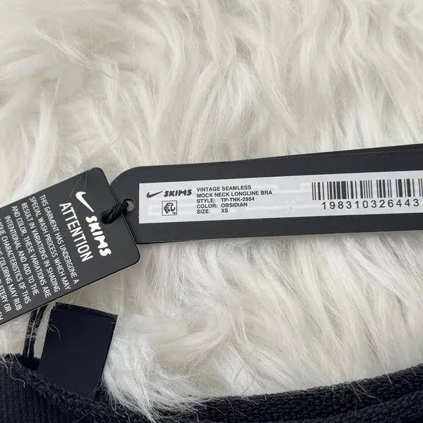 Nike Skims Vintage Seamless Mock Neck Bra Top Obsidian Size XS - Image 10
