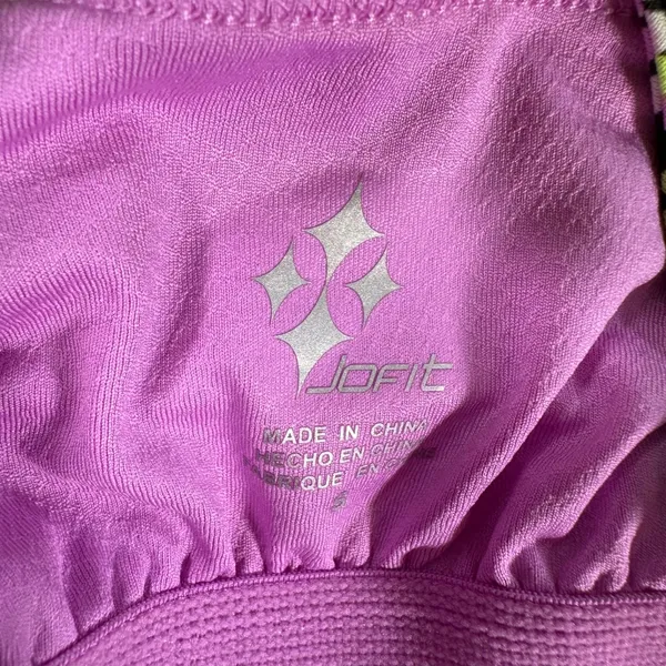 Jofit Wide Strap Active Top Women's Small Crossover Back Purple Green Shelf Bra - Image 6