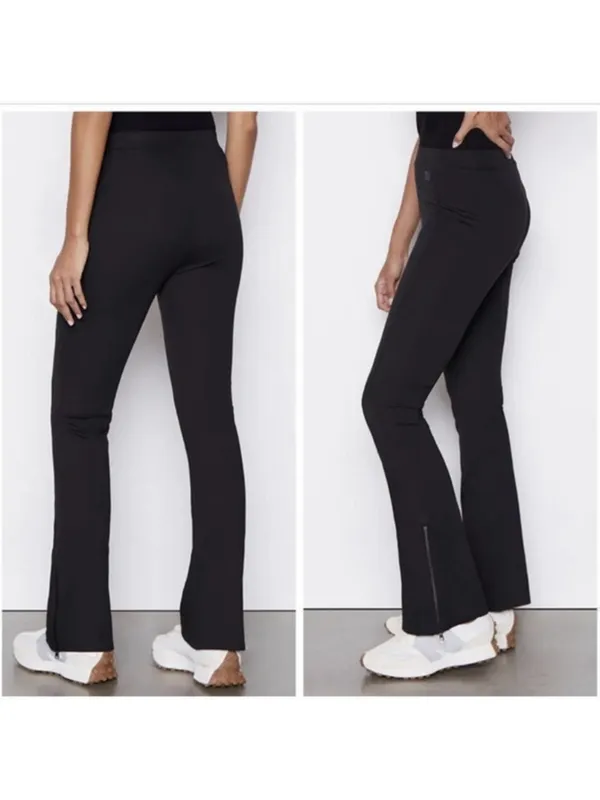Frame Zip Cuff Flare Leg Pants in Noir Black Womens Size M - Image 2