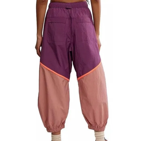 Colorblock Free People Movement Joggers in Plum and Dusty Pink - Image 4