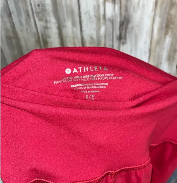 Athleta Red Ultra High Rise Elation Crop Joggers •Small - Image 6