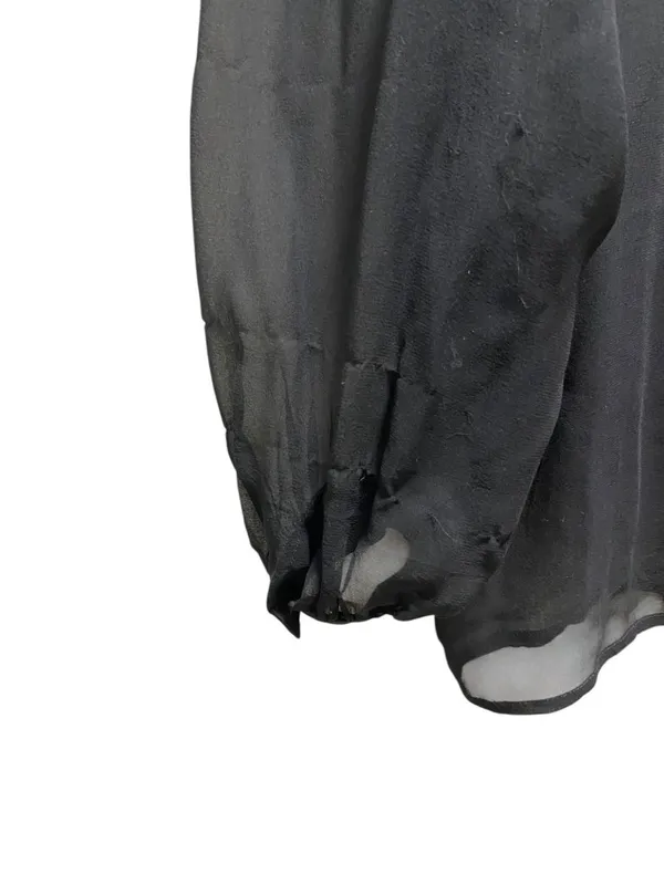 Lillie Rubin Vintage Silk Blouse Black Size M Romantic Dark Coquette Whimsigoth - Image 10