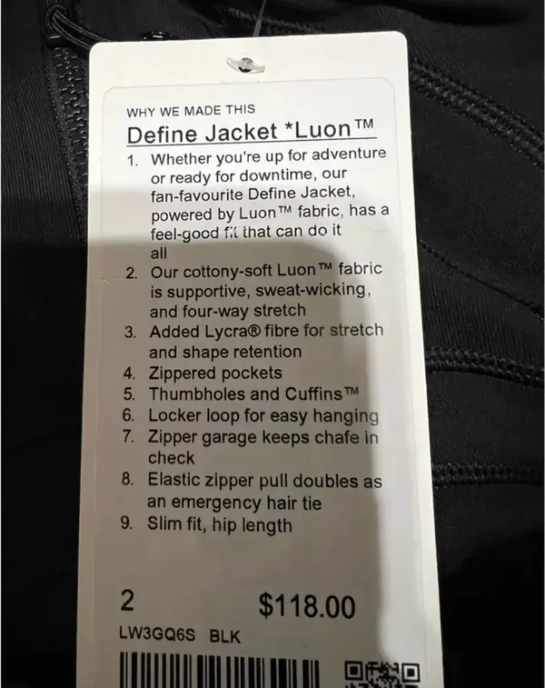 Define Jacket Luon Lululemon Black - Image 4