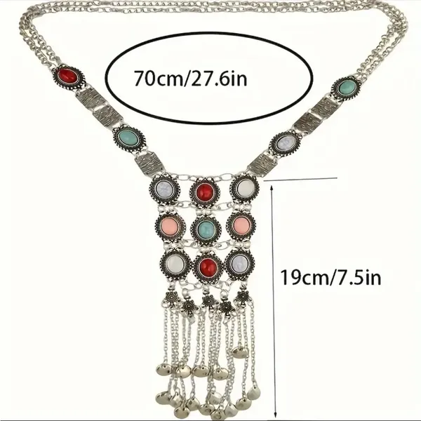 Retro Ethnic Style Long Tassel Sweater Chain Exaggerated Bohemian‎ Necklace - Image 6