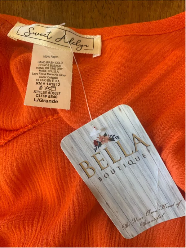 Sweet Adelyn NET tank Dress Large Orange - Image 2
