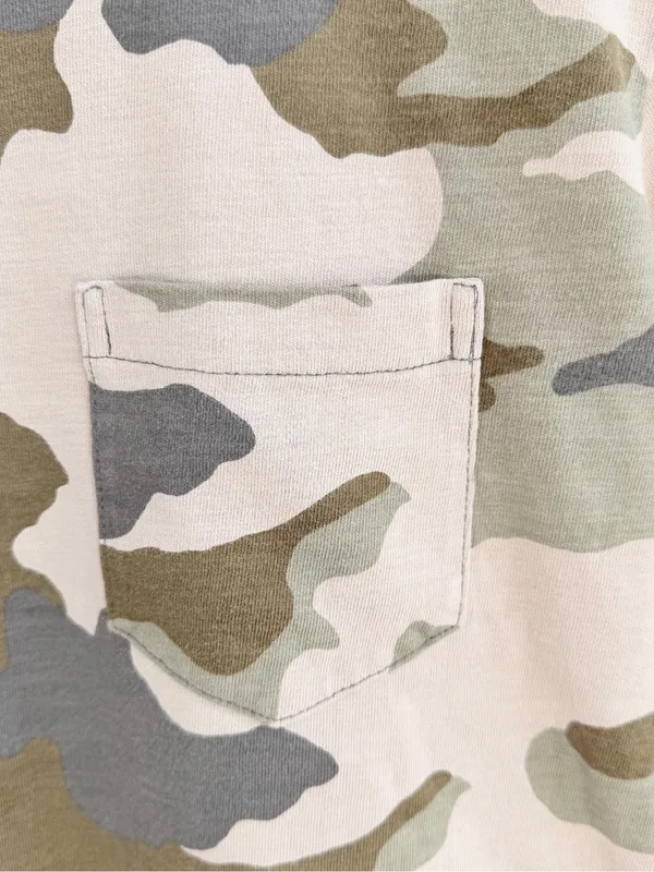 Madewell Cottontail Camo Easy Crop Tee Shirt Bunny Rabbit Pocket Top - Image 4