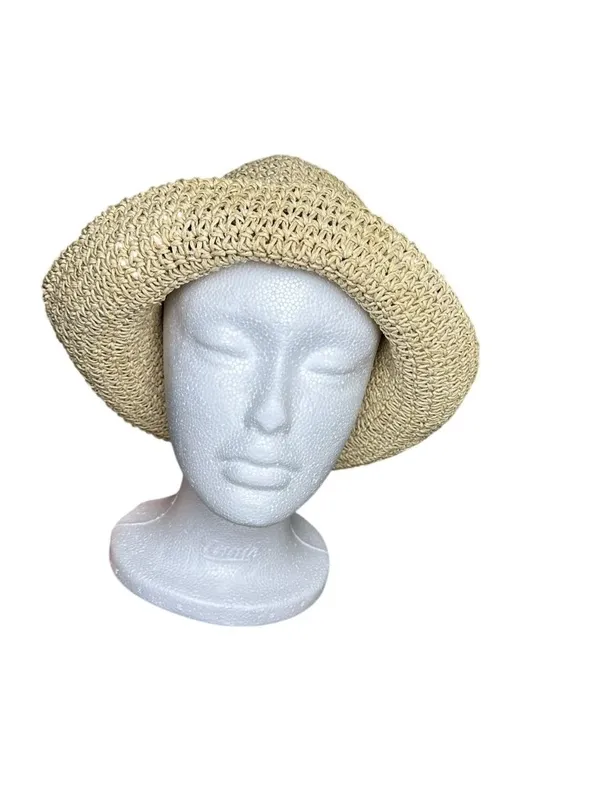Natural Woven Paper Straw Bucket Hat | Beige Summer Sun Hat | Lightweight Beach - Image 4