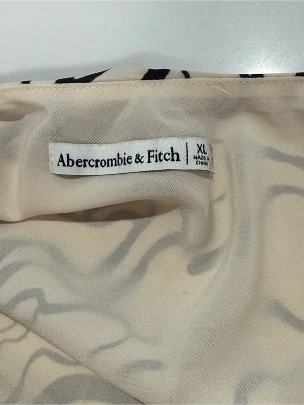 Abercrombie & Fitch Halter Ruched Abstract Print Mini Dress Size XL - Image 11