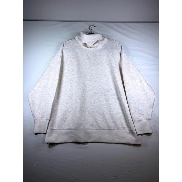 All in Motion Airy‎ Sleek Funnel Neck Pullover Oatmeal Heather Womens Medium NEW - Image 2