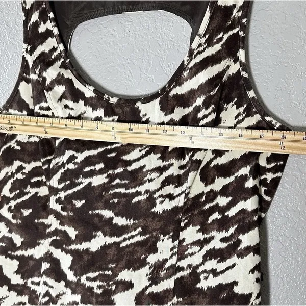 Michael Kors Brown & Cream Abstract‎ Print Bodycon Dress SZ 12 Old Money Chic - Image 13