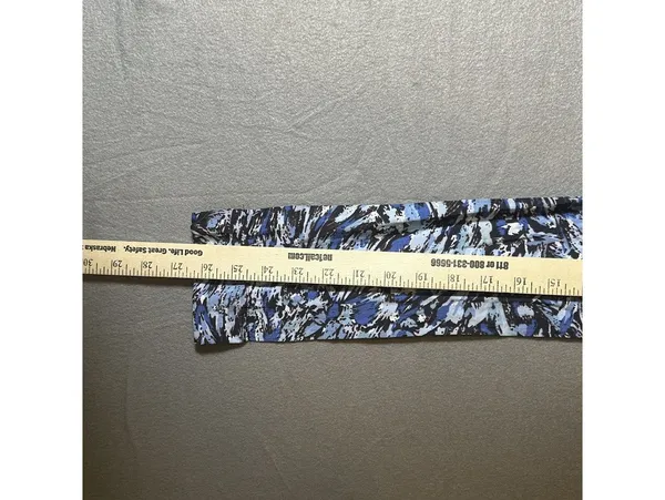 Blue, Black, & White Abstract Brushstroke Patterned Scarf Blue - Image 7