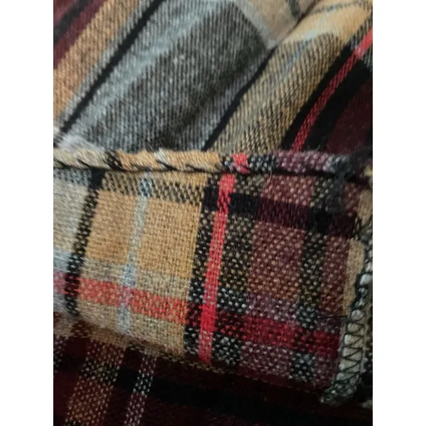Source Unknown Vintage 60s 70s Wool Plaid Midi Skirt Pleated Preppy Fall Earth Tones Size 32 - Image 12