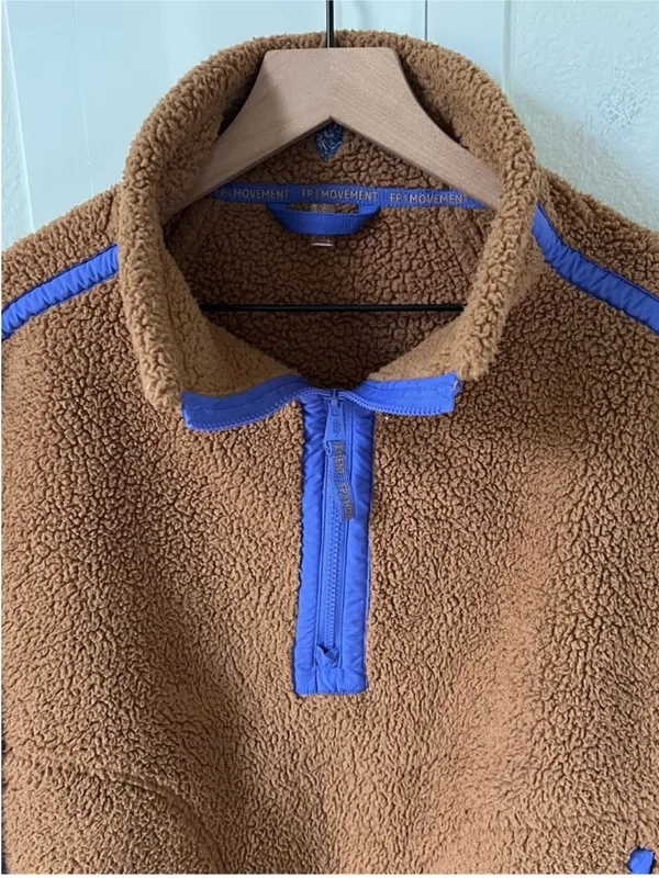 Free People Mountain High Half-Zip Fleece Pullover in Brown Twig Combo - Image 6