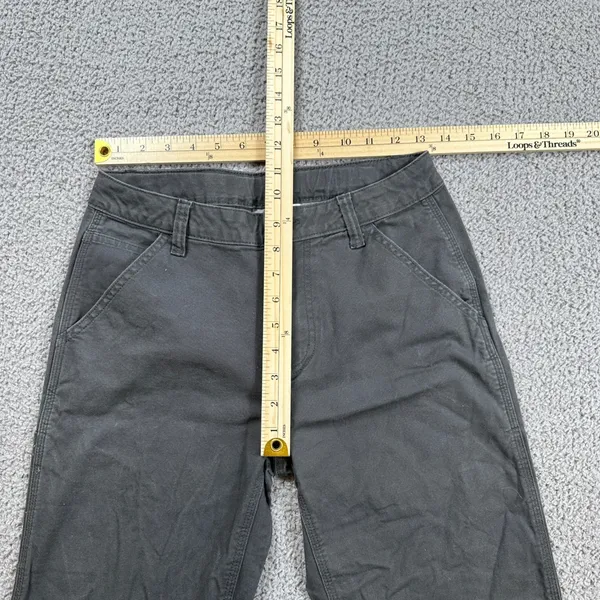 Carhartt Womens Carpenter Work Pants 14 28x28 Gray Canvas Stretch Utility Cotton - Image 4
