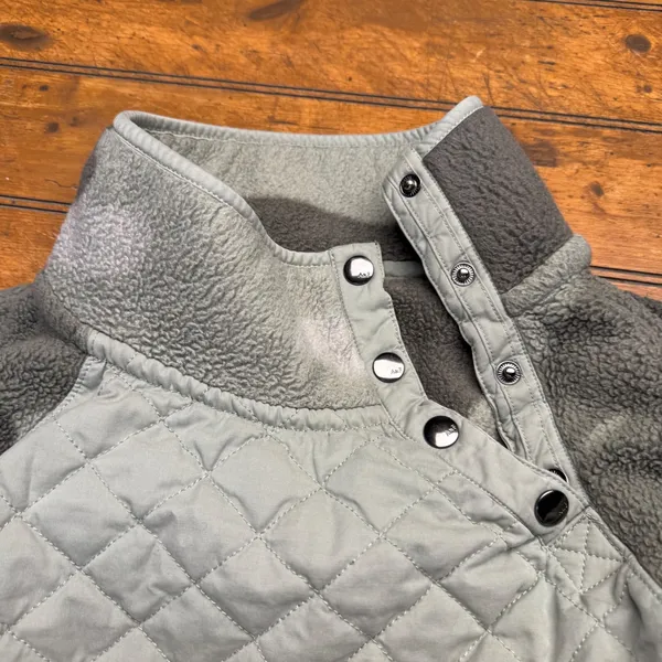 Abercrombie Fitch Camo‎ Fleece Quilted Snap Neck Pullover Sweatshirt Women M - Image 3