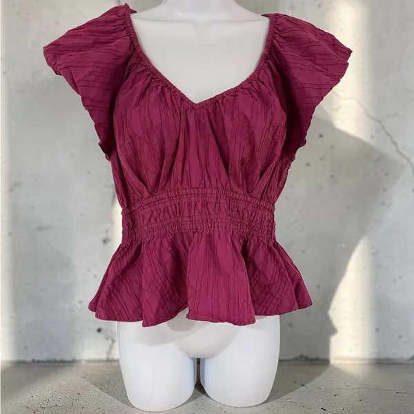 Marie Oliver- Lydia Pink Ruffled Top Size Small - Image 6
