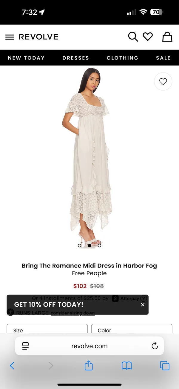 Free People Bring The Romance Midi Dress in Harbor Fog - Image 2