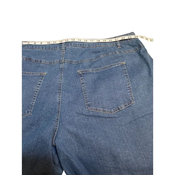 NWT Women Within 30W Petite Stretch Denim Capri Jeans Plus Size Cuffed - Image 8