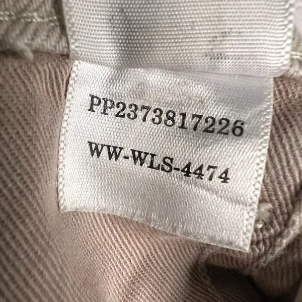 EVERLANE The Way High Jean Straight Leg High‎ Rise Raw Hem Cream Jeans Size 33 - Image 9