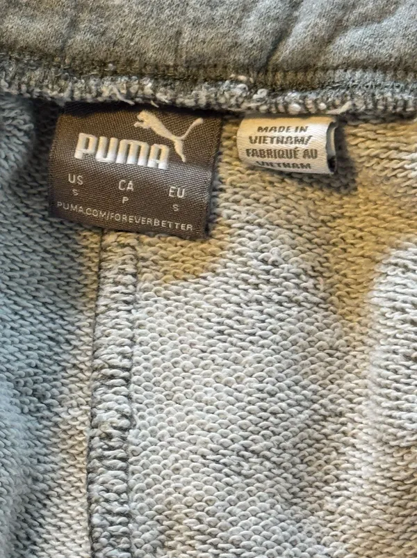 Puma Women's Gray Fleece Drawstring Athletic Shorts Size Small - Image 3