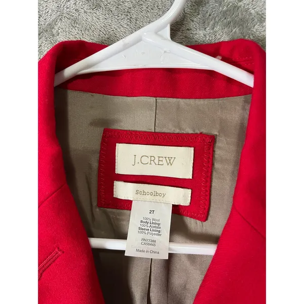 J.Crew Schoolboy Red Wool Blend Blazer Gold Button Preppy Academia Career 2 Tall - Image 4
