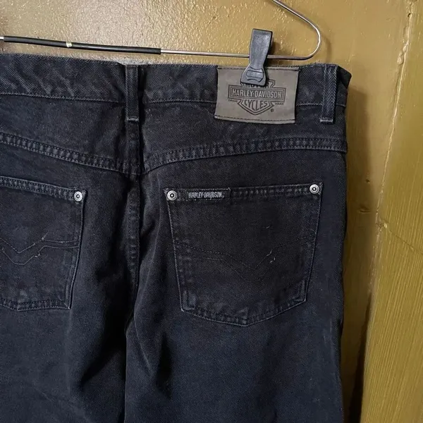 Vintage Y2K Harley Davidson size 15/L black jeans. - Image 4