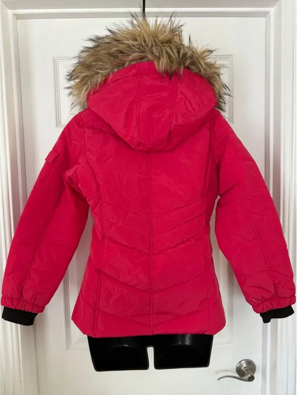 **SALE TODAY ONLY** DKNY pink hooded puffer jacket with faux fur trim - Image 3