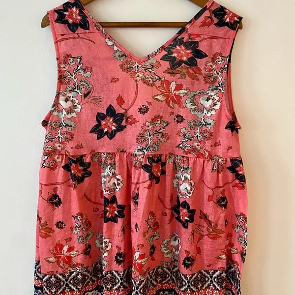 Suzanne Betro sleeveless boho blouse M - Image 4