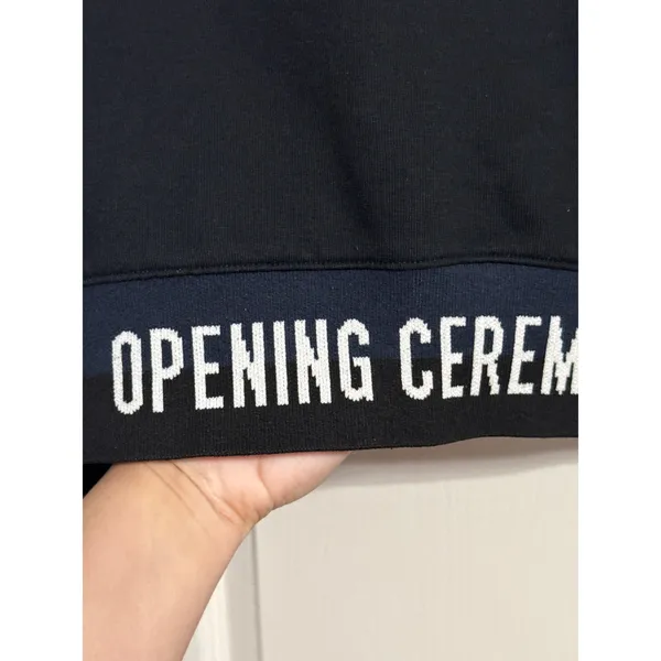 Opening Ceremony Cropped Logo Pullover Sweatshirt Minimalist Capsule Preppy - Image 5