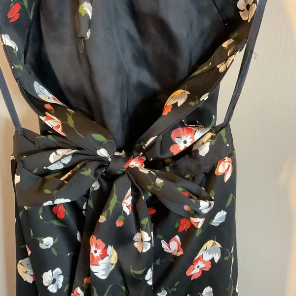 ILGWU Vintage Black Pink Halter Backless Party Dress Flowy Cocktail Size 4 - Image 7