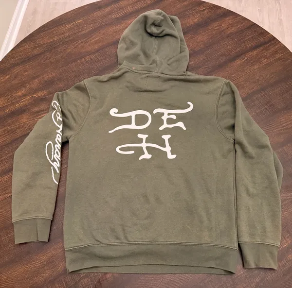 Ed Hardy Dragon Tiger Tattoing Sweatshirt Hoodie Green Men's S - Image 11
